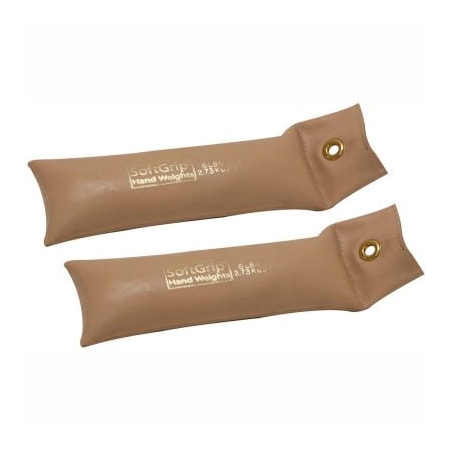 Fabrication Enterprises CanDo SoftGrip Hand Weight, 6 lb., Tan, 1 Pair 10-0358-2